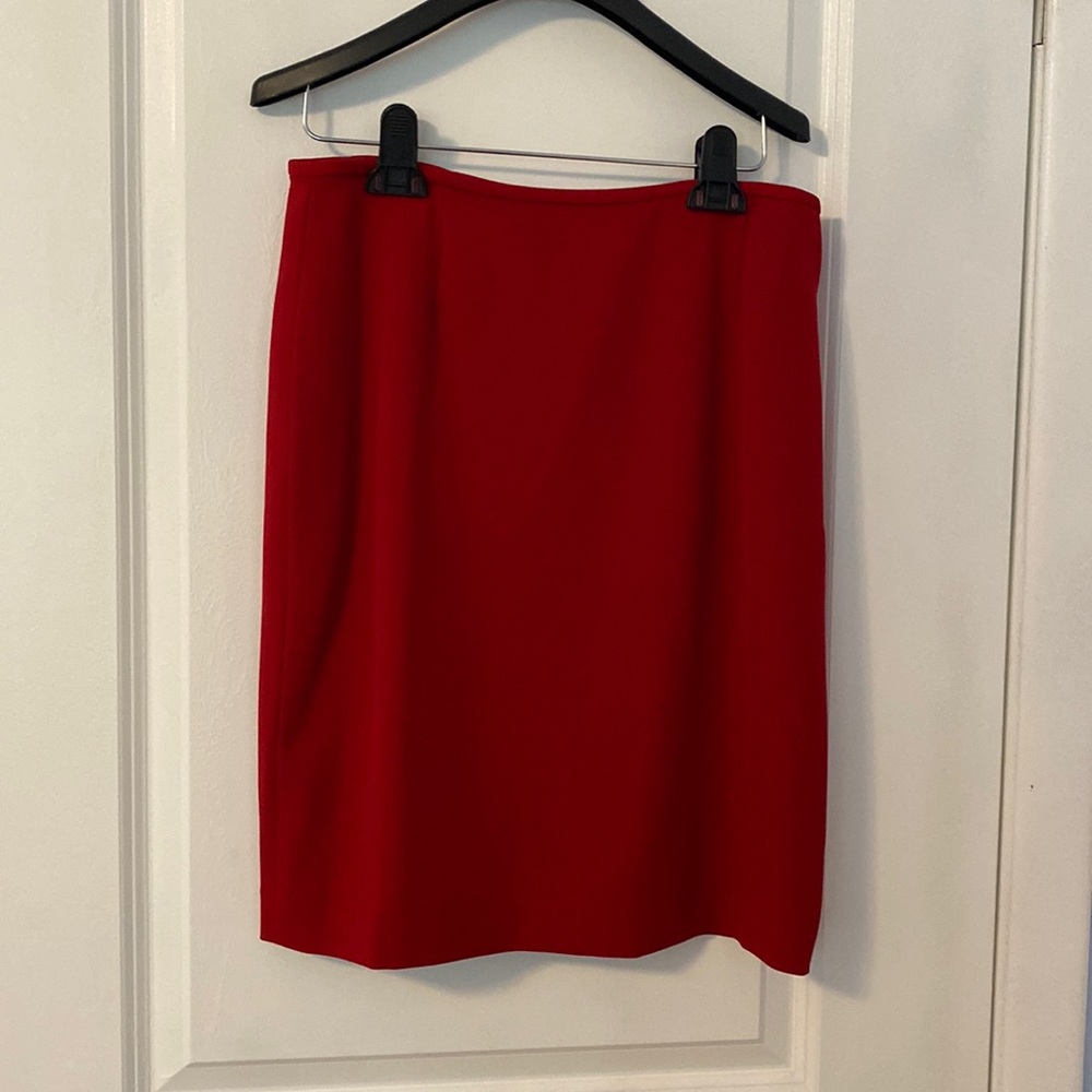 Tahari Red Blazer Skirt Suit Set - Picture 4 of 5